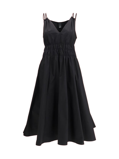 PINKO Shirred V-neck Dress