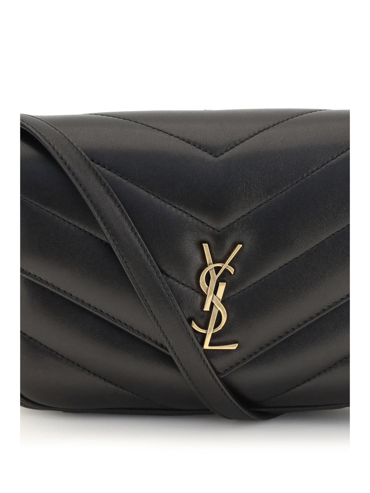 Saint Laurent Loulou Cassandre Toy lambskin Shoulder Bag - Black