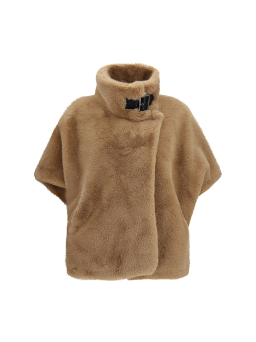 Pinko Faux fur Jacket with buckle - Beige Toupe Caldo