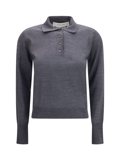 Golden Goose Long sleeve merino wool Polo - Anthracite