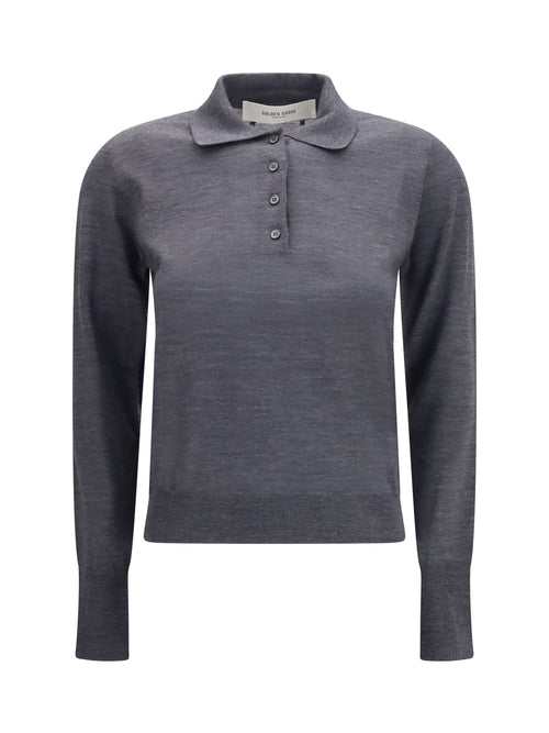 Golden Goose Long sleeve merino wool Polo - Anthracite