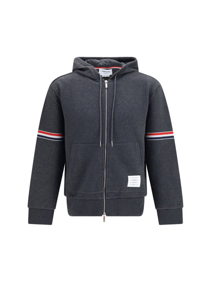 Thom Browne Classic Loopback 4-Bar zip-up Hoodie - Charcoal