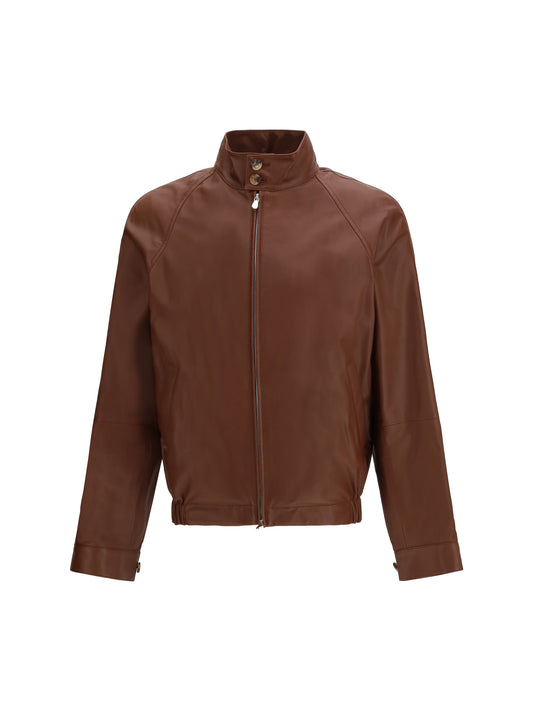 BRUNELLO CUCINELLI Leather bomber Jacket