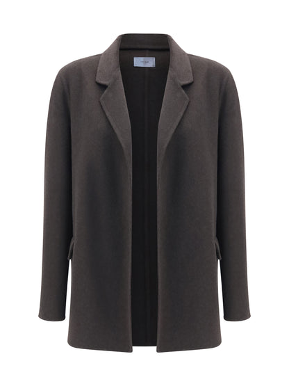 The Row Cinna Jacket - Dark Brown Melange