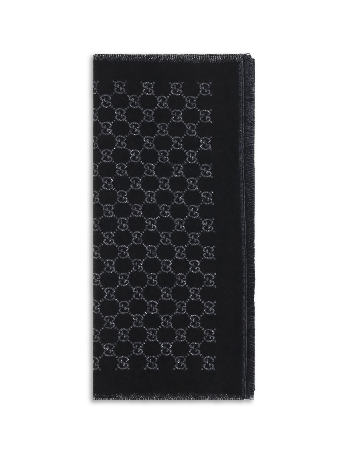 Gucci Miss Stenny GG Monogram wool Scarf - Black/Light Grey