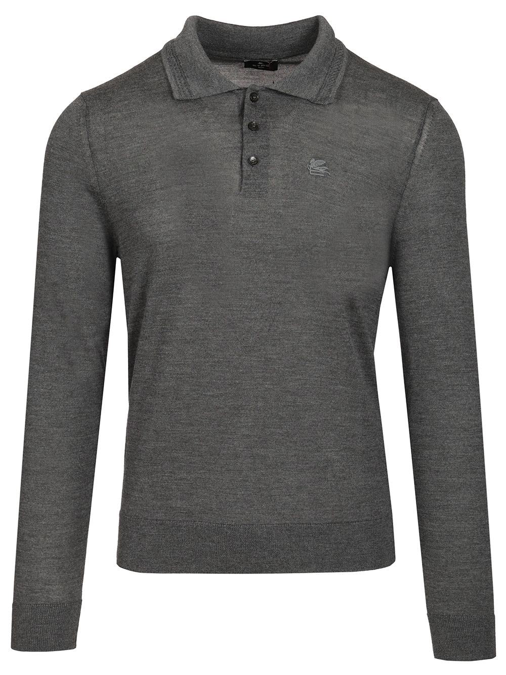 Etro Wool And Silk Polo Shirt - Grey