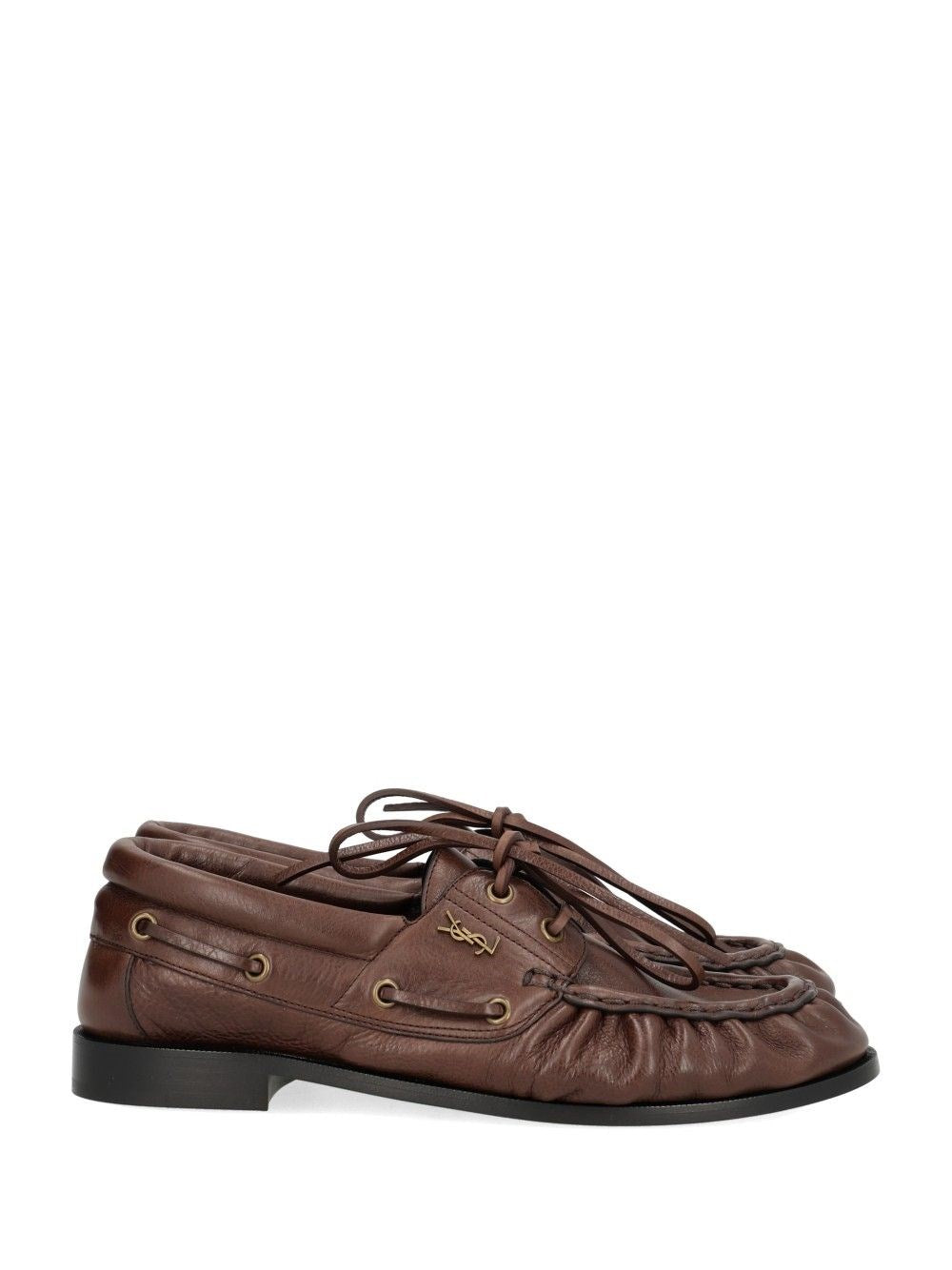 Saint Laurent "Le Loafer Bateau" Moccasins - Brown