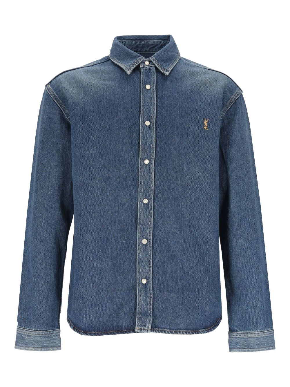 Saint Laurent Cassandre Jeans Shirt - Blue