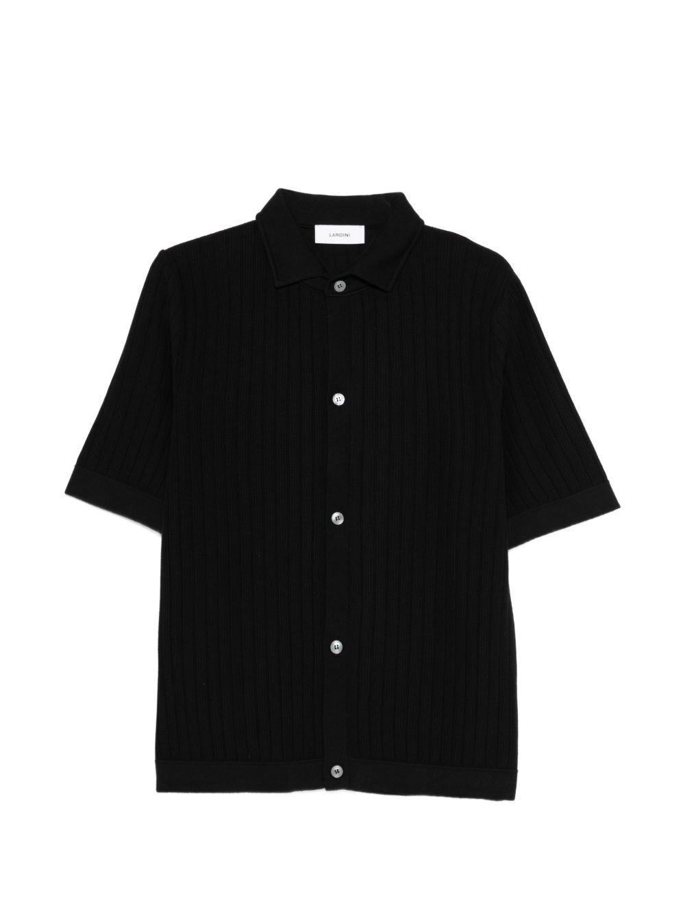 Lardini Short-Sleeved Knit Shirt - Black