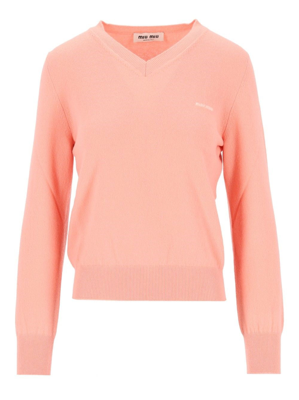 Miu Miu V-Neck Wool Sweater - Rose