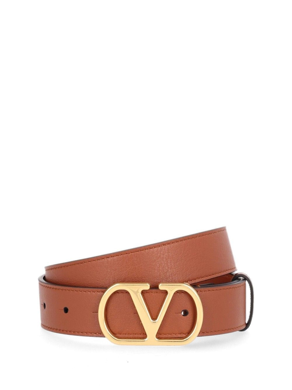 Valentino Garavani Vlogo Signature Leather Belt - Brown