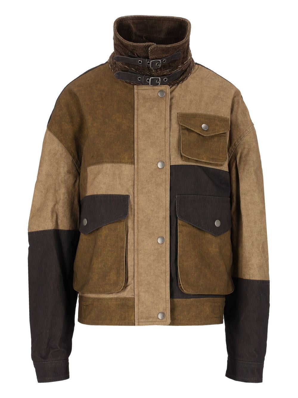 Marant Etoile "Risla" Patchwork Cotton Jacket - Green
