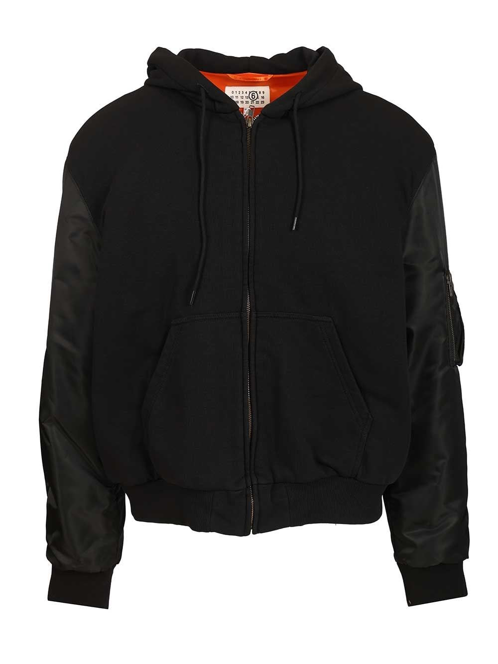 Mm6 Maison Margiela Hooded Jacket - Black