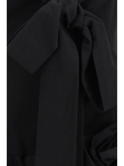 Magda Butrym Midi Dress with draped shawl collar - Black