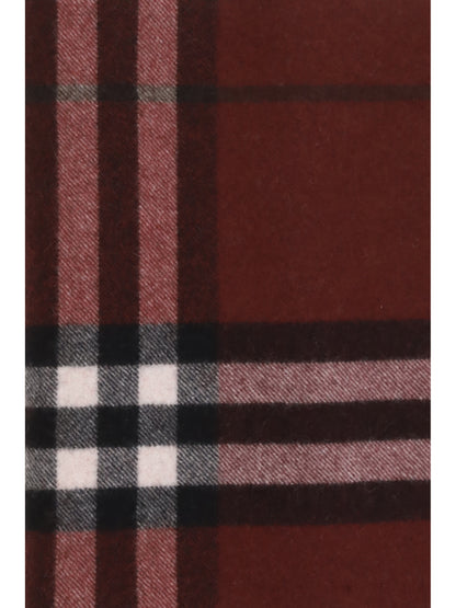 Burberry Cashmere Check Scarf - Oxblood Red