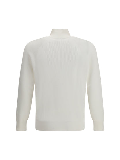 BRUNELLO CUCINELLI Cotton Sweater with a high neckline