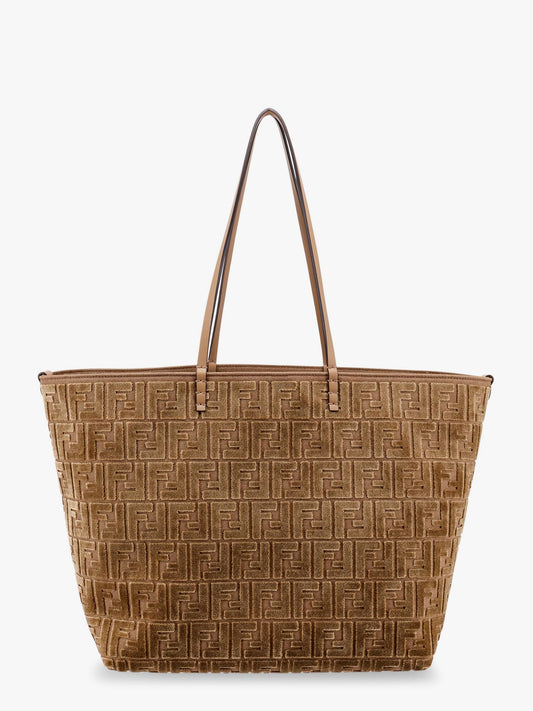 Fendi Roll Large Ff Jacquard Velvet Shopping Bag
