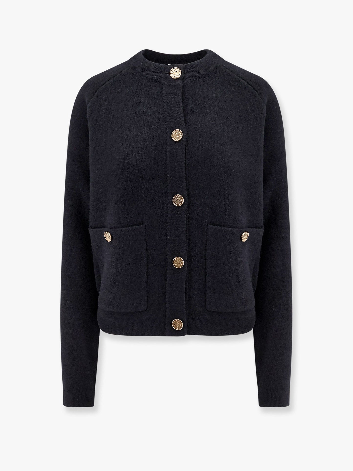 Toteme Wool And Cashmere Cardigan With Hammered Metal Buttons