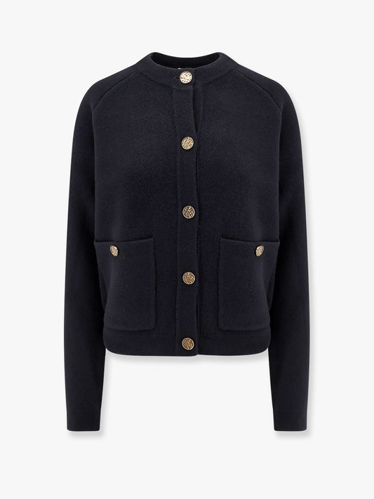 Toteme Wool And Cashmere Cardigan With Hammered Metal Buttons