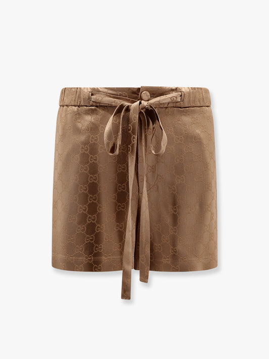 Gucci Viscose Blend Shorts With Allover Gg Logo