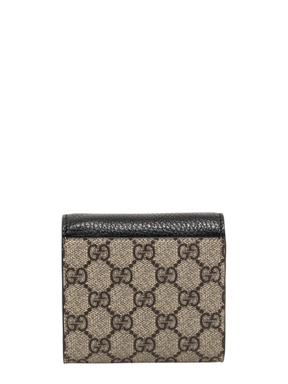 Gucci Supreme Gg Fabric And Leather Wallet
