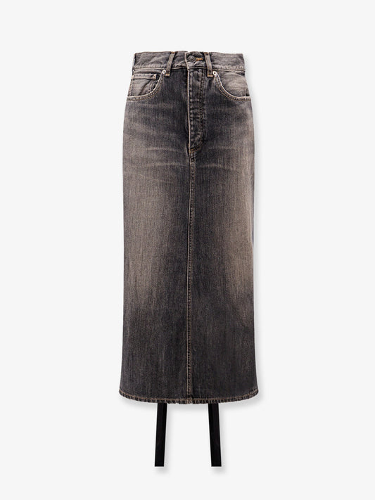 Balenciaga Denim Skirt With Laces Interwining