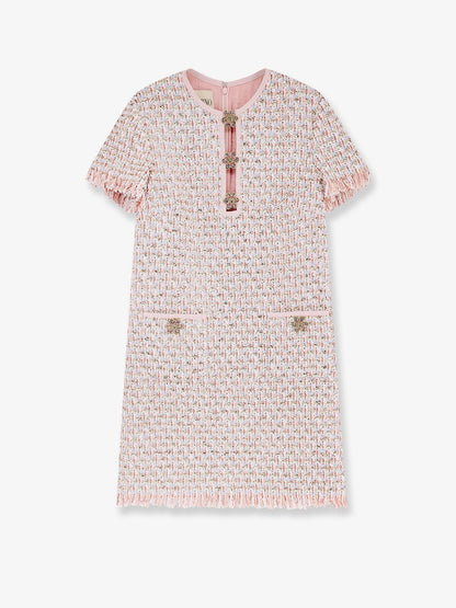 Valentino Embroidered Ribbon Tweed Dress