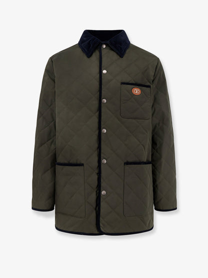 Valentino Quilted Jacket With V Logo Signature Patch