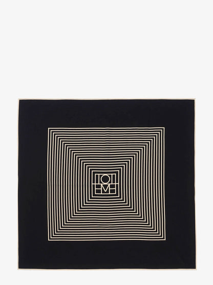 Toteme Silk Foulard With Centered Monogram Print