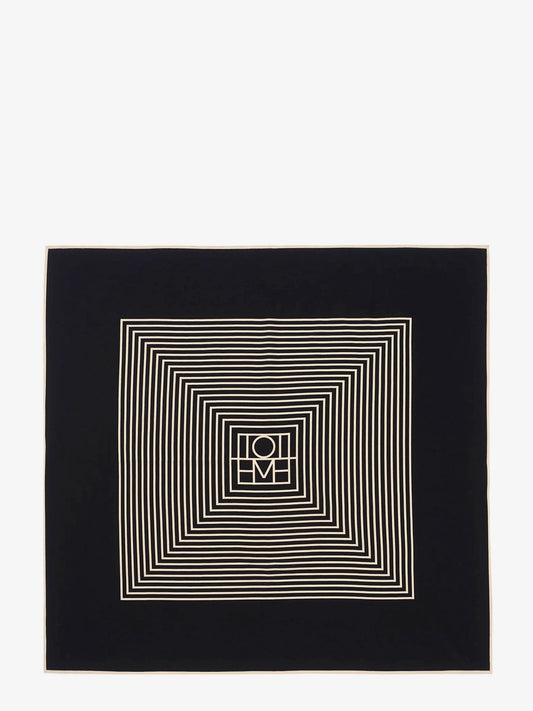 Toteme Silk Foulard With Centered Monogram Print