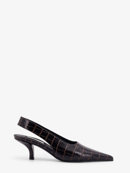 Toteme Leather Décolleté With Crocodile Print