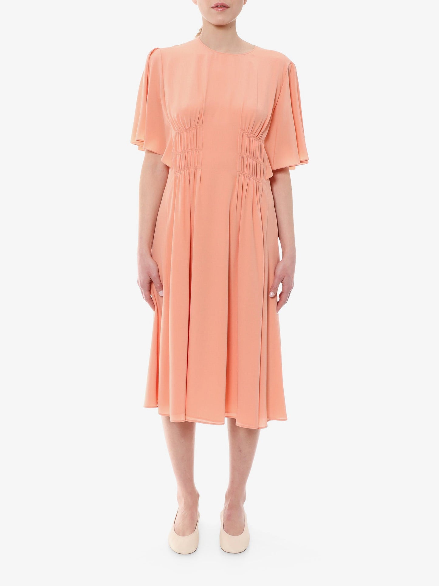 Chloe' Silk Dress With Frontal Drapery