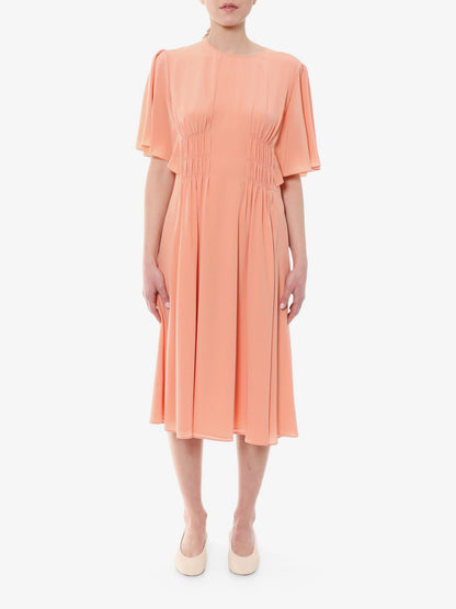 Chloe' Silk Dress With Frontal Drapery