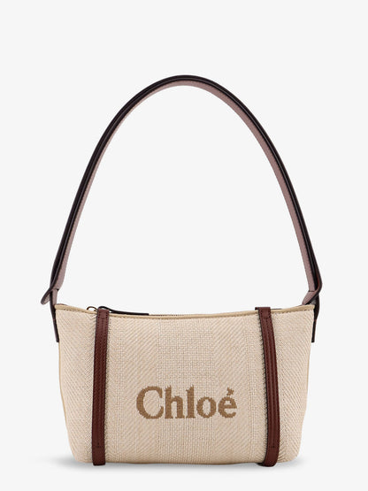 Chloe' Chloè Carry Canvas Shoulder Bag With Logo Embroidery