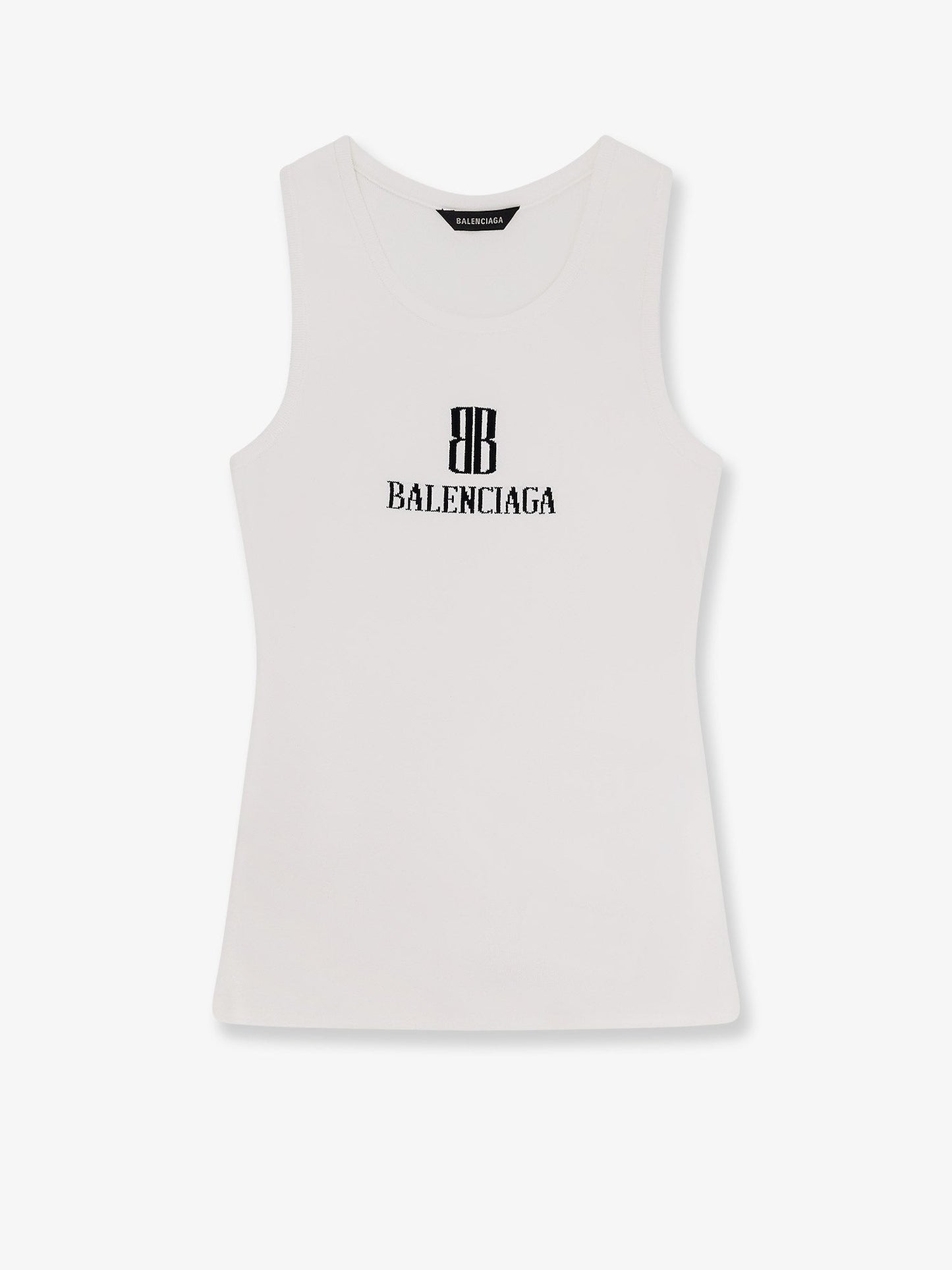 Balenciaga Ribbed Viscose Blend Tank Top