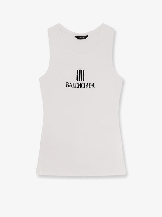 Balenciaga Ribbed Viscose Blend Tank Top