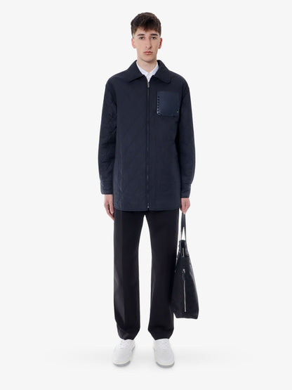 Valentino Padded And Quilted Nylon Jacket With Iconic Studs