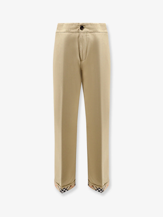 Burberry Burberry Check Cuffed Cotton Trousers