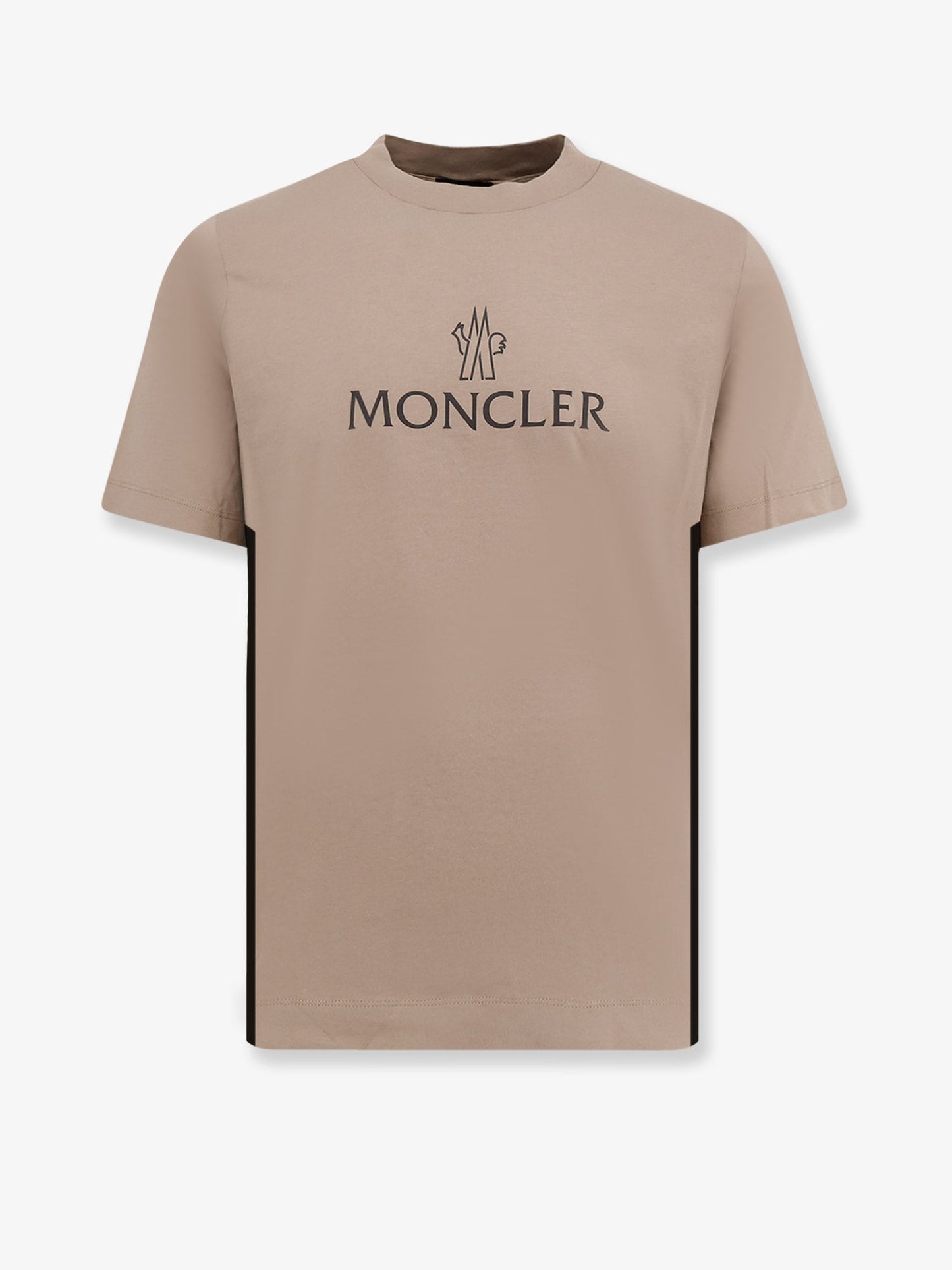 Moncler Cotton T Shirt With Technical Fabric Inserts