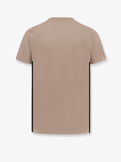 Moncler Cotton T Shirt With Technical Fabric Inserts