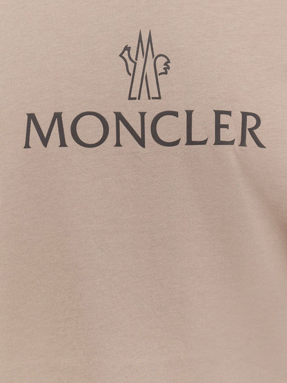 Moncler Cotton T Shirt With Technical Fabric Inserts