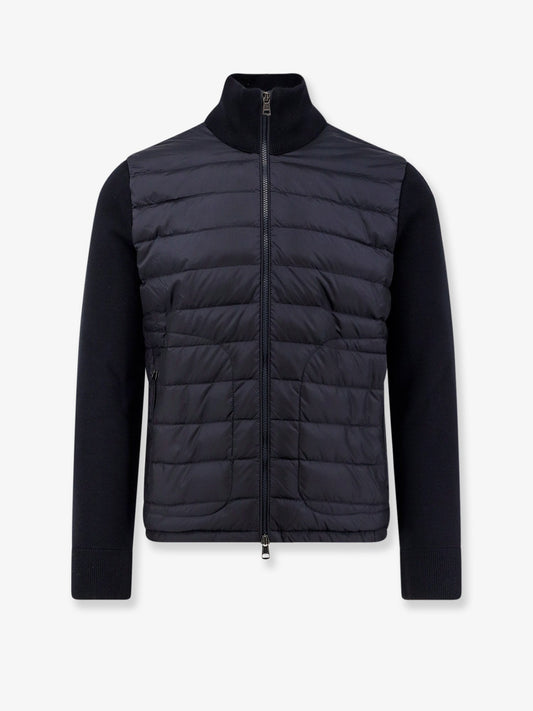 Moncler Padded Wool Blend And Nylon Tricot Cardigan