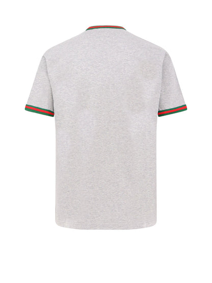 Gucci Cotton T Shirt With Web Detail