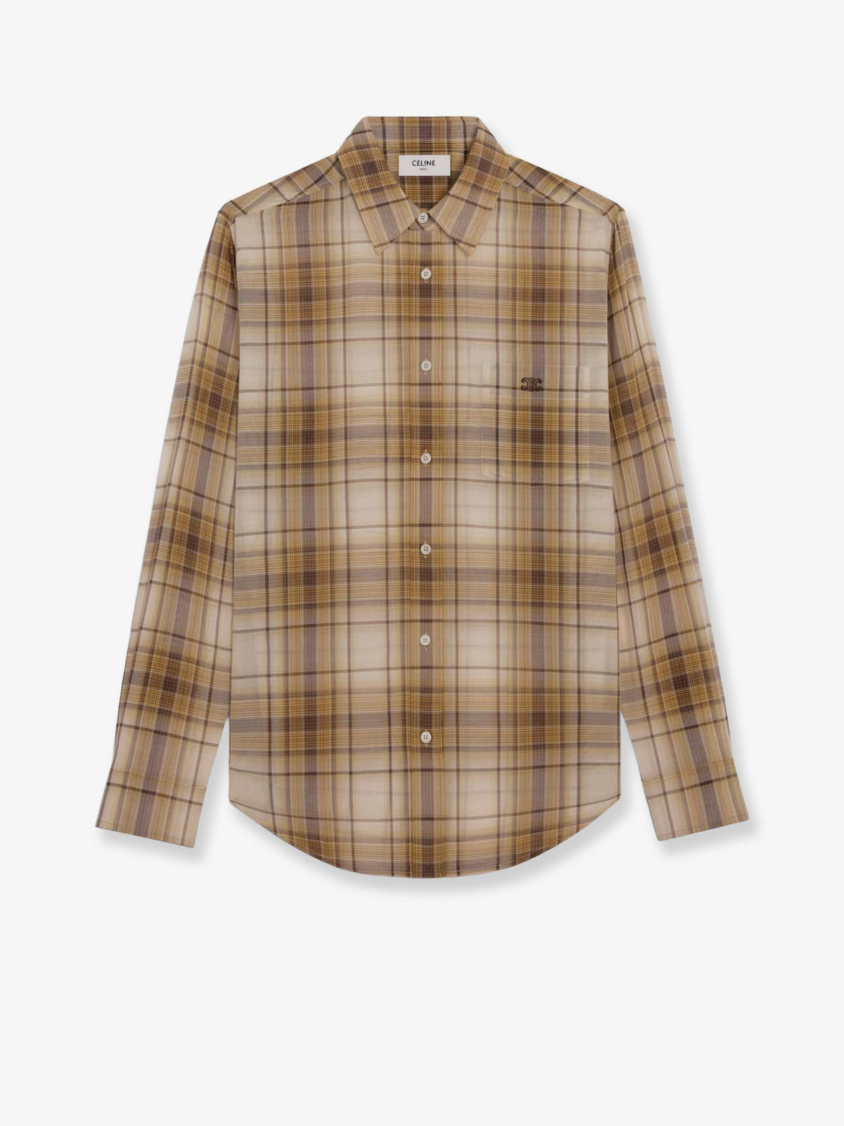Celine Checked cotton shirt - Sable Beige Marron