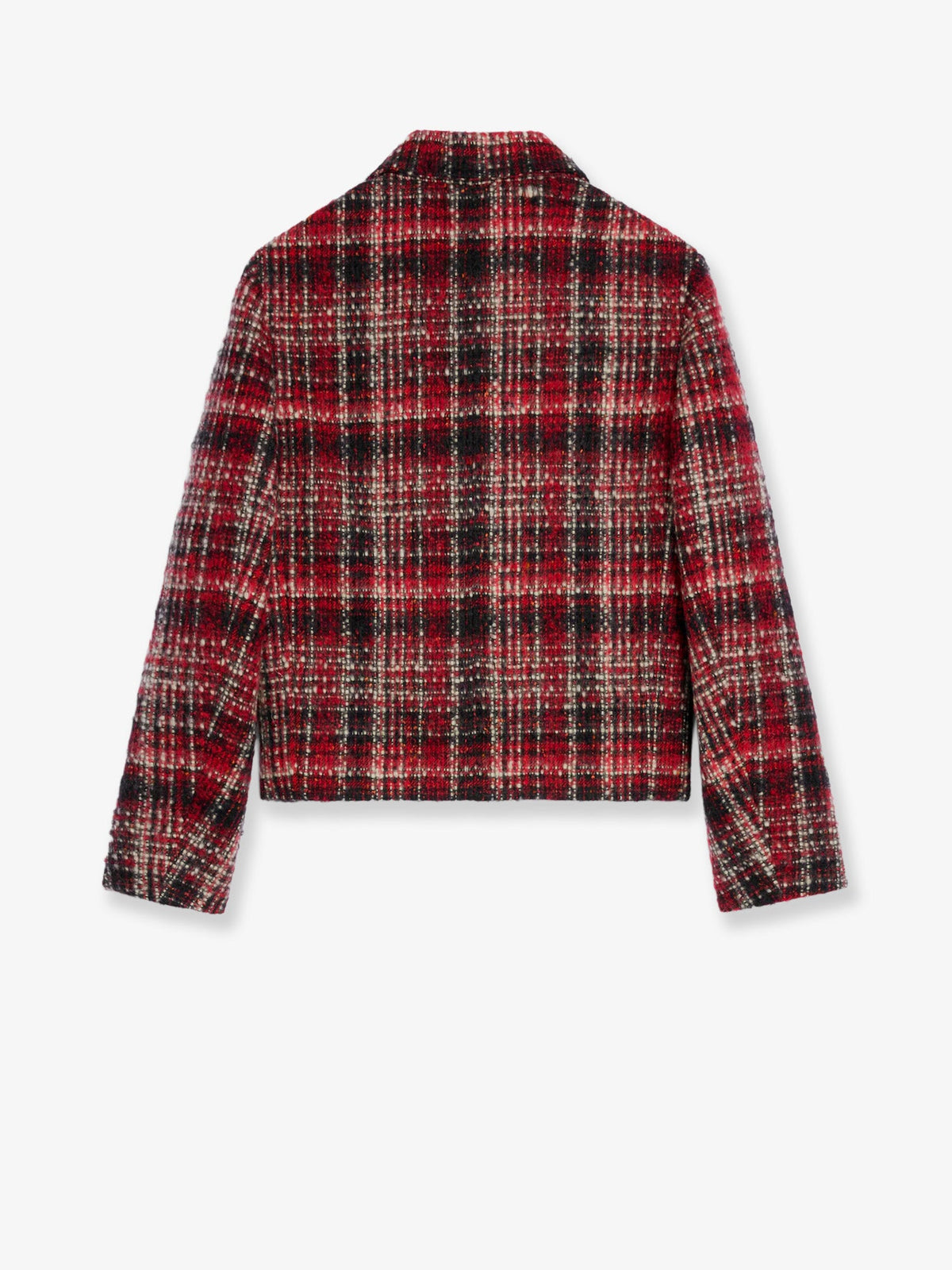 Celine Madras wool, cotton and mohair blazer - Ivory/Red/Black