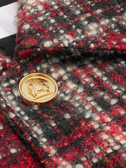 Celine Madras wool, cotton and mohair blazer - Ivory/Red/Black