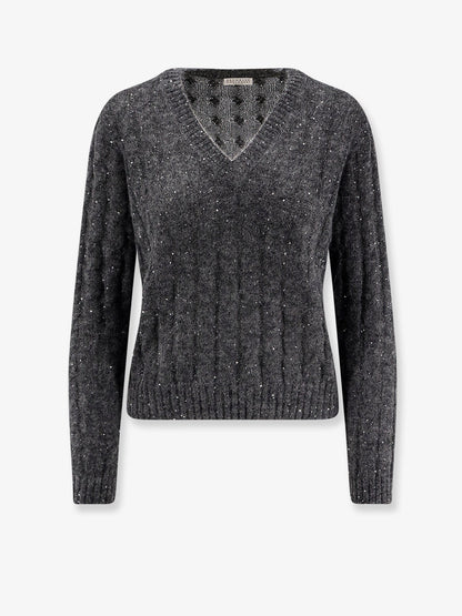 BRUNELLO CUCINELLI - Wool blend sweater with all-over sequins
