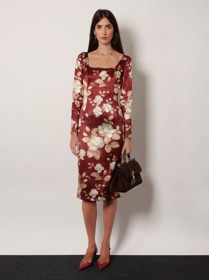 Dolce & Gabbana Midi Dress With Animal Print