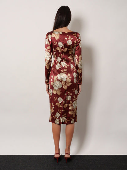 Dolce & Gabbana Midi Dress With Animal Print