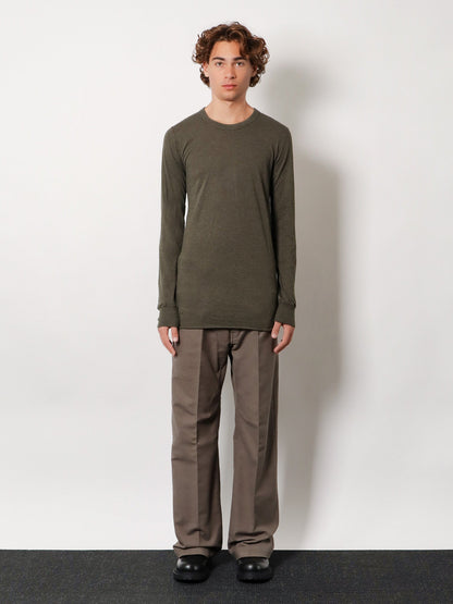 Rick Owens Basic LS T viscose blend T-shirt - Verde
